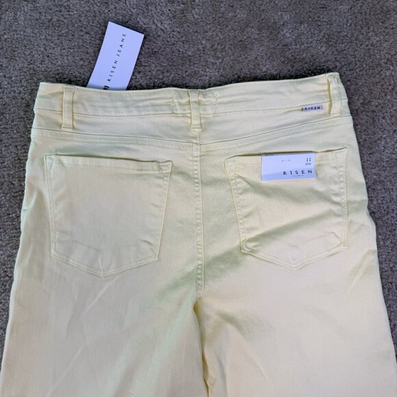 Risen Womens Raw Hem Wide Leg Jeans Yellow Sz 11 30 RDP5383 High Rise 32X32 E572 - Picture 10 of 16